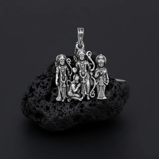 Ram Darbar Oxidised Silver Locket