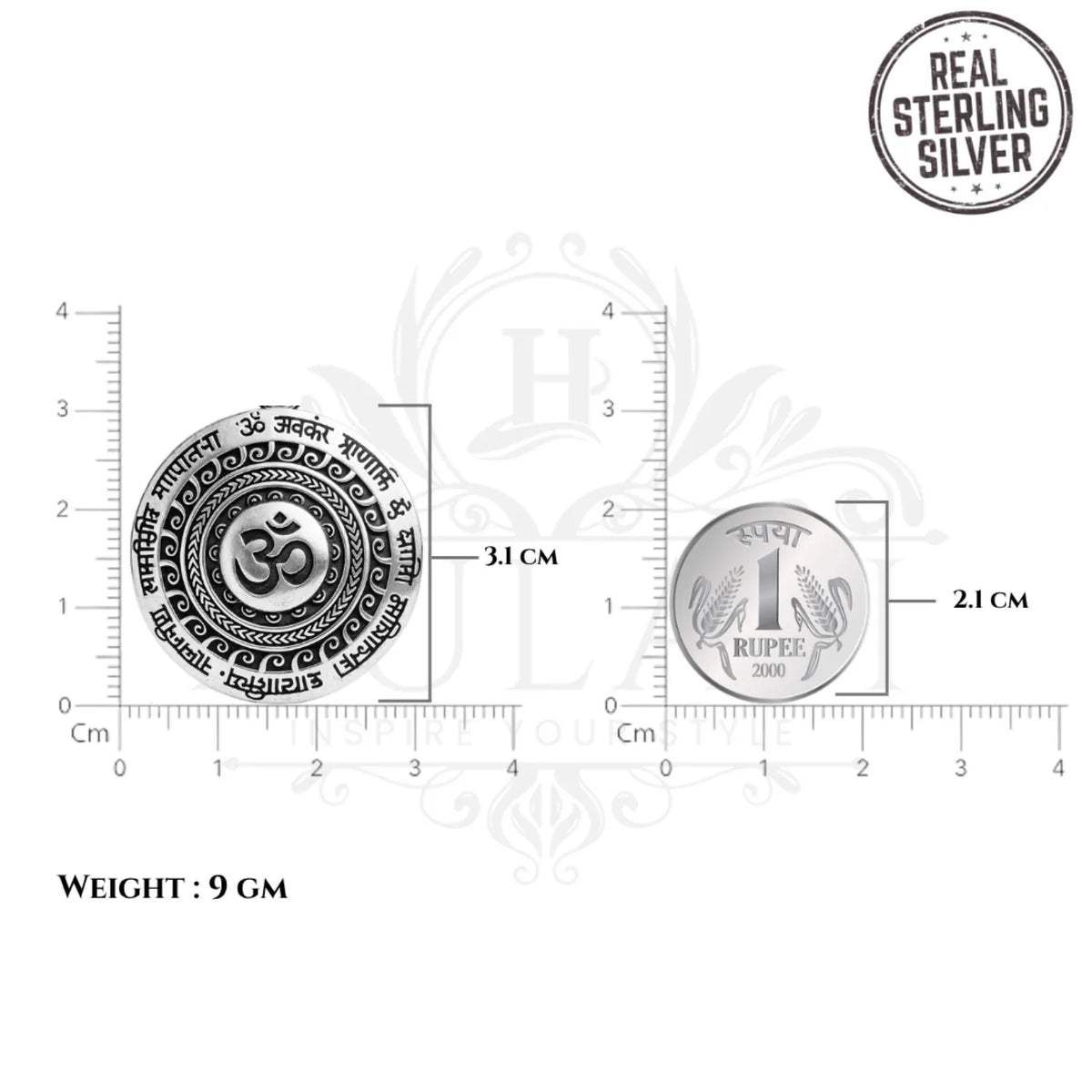 Maha Mrityunjaya Mini Yantra Om Pendant