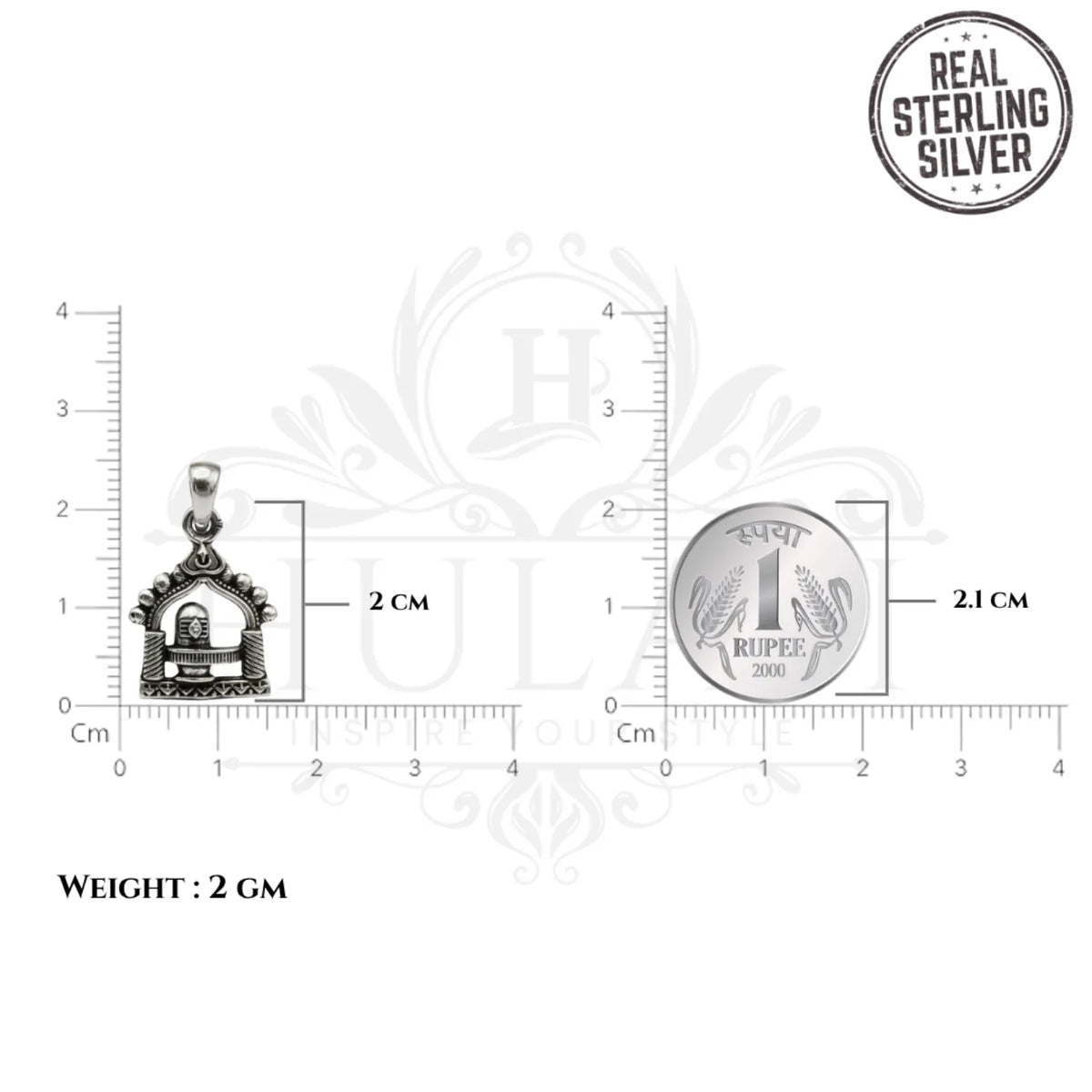 Shivling Temple Domed Pendant – Oxidised Silver