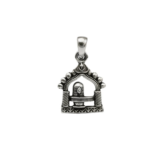 Shivling Temple Domed Pendant – Oxidised Silver