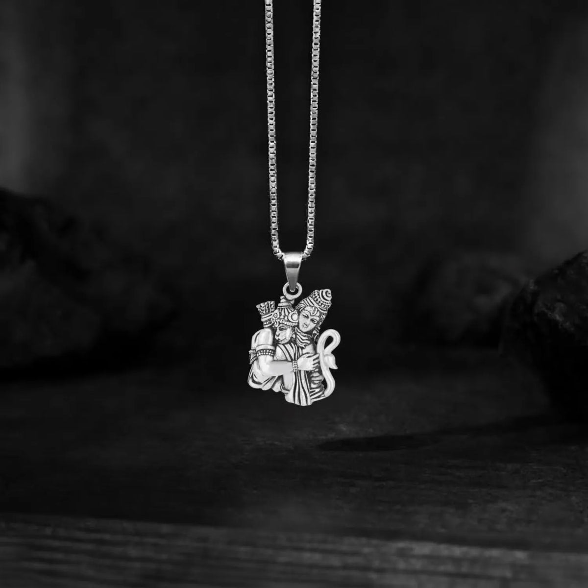 Ram & Hanuman Embrace Pendant – 925 Silver