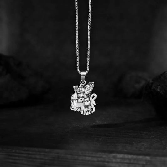 Ram & Hanuman Embrace Pendant – 925 Silver