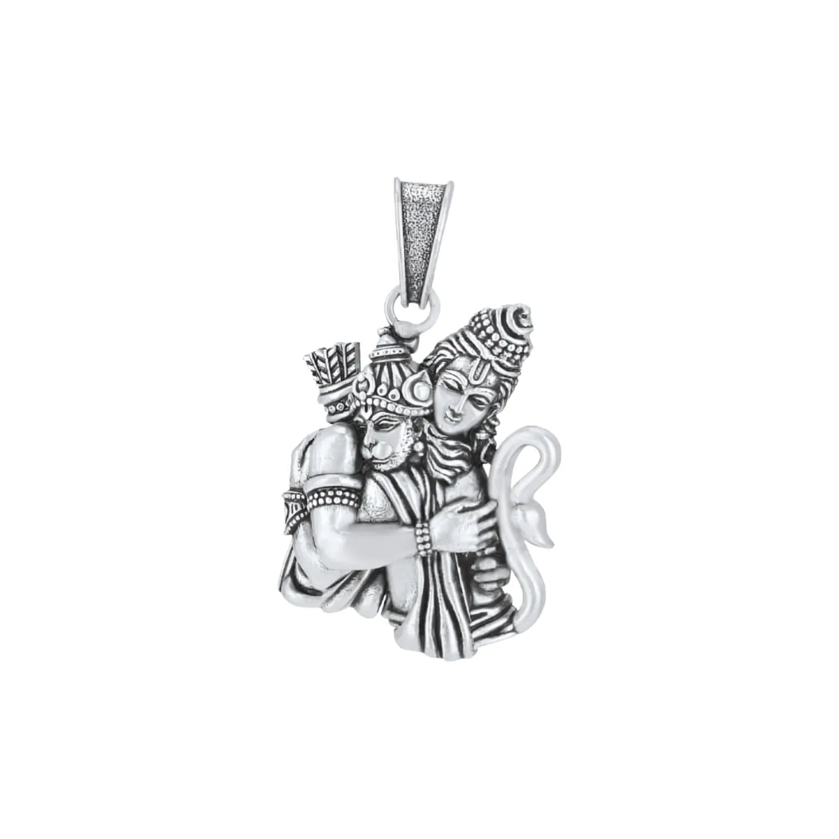Ram & Hanuman Embrace Pendant – 925 Silver