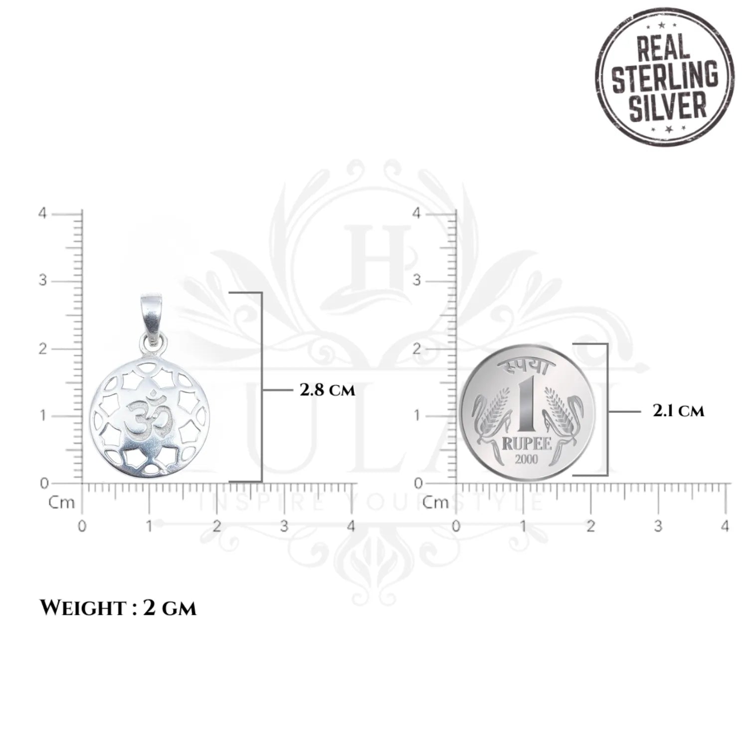 Cutwork Om Round Sterling Silver Locket