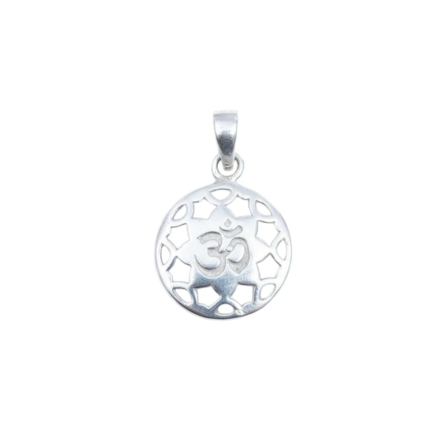 Cutwork Om Round Sterling Silver Locket