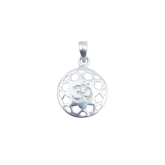 Cutwork Om Round Sterling Silver Locket