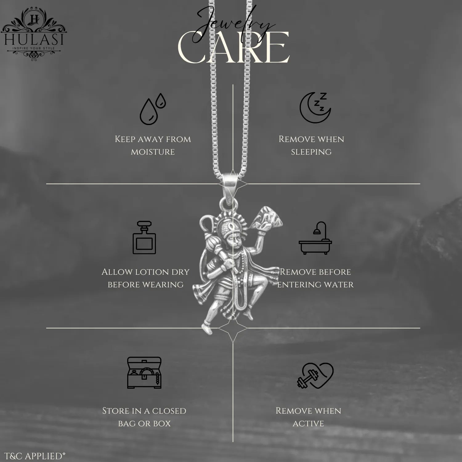 Oxidised Hanuman Ji with Gada Pendant