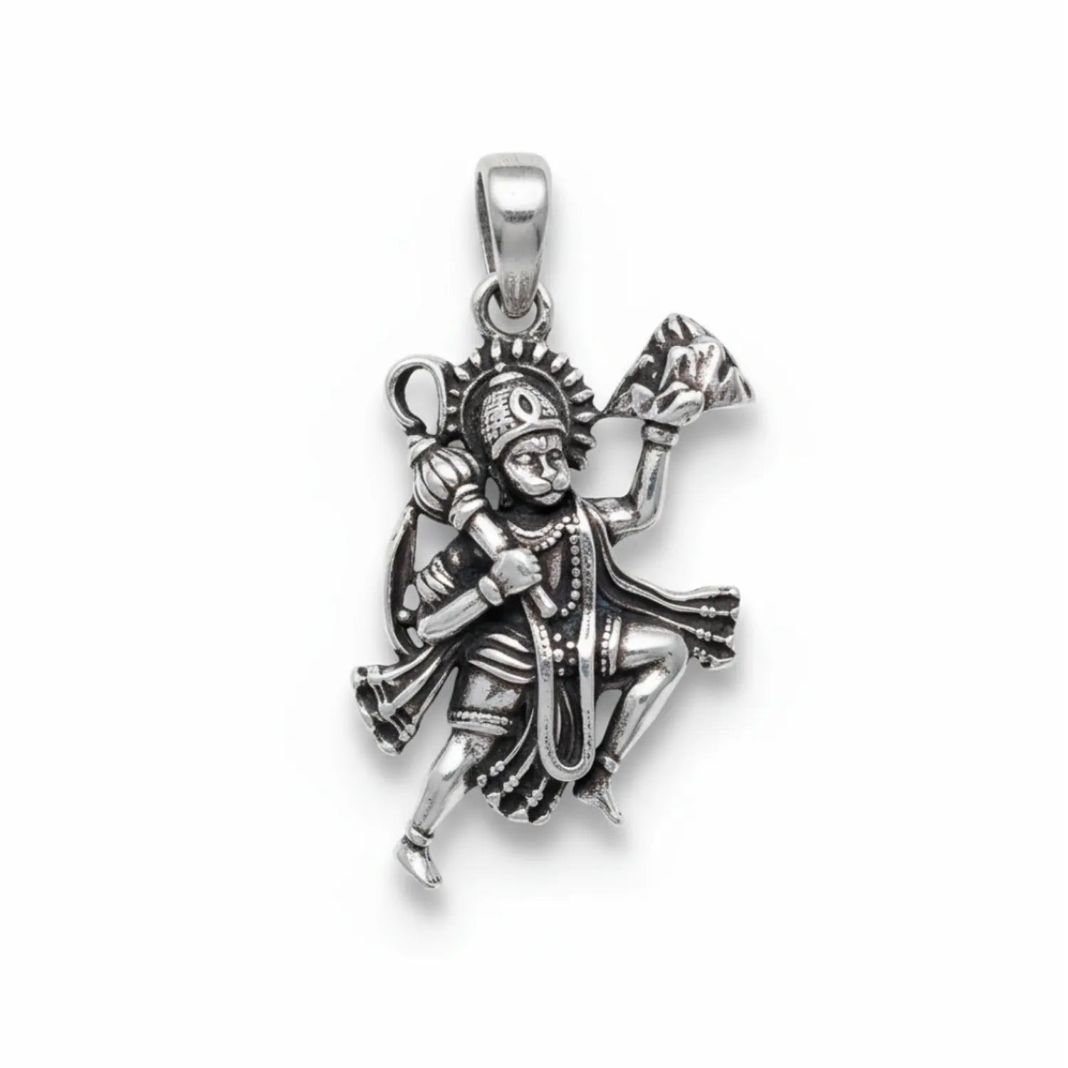 Oxidised Hanuman Ji with Gada Pendant