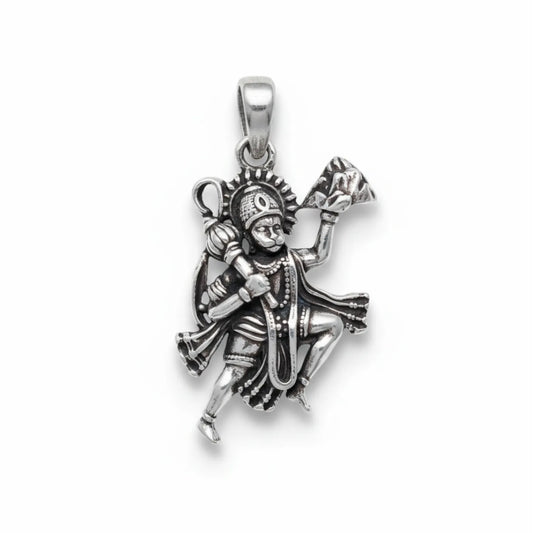 Oxidised Hanuman Ji with Gada Pendant