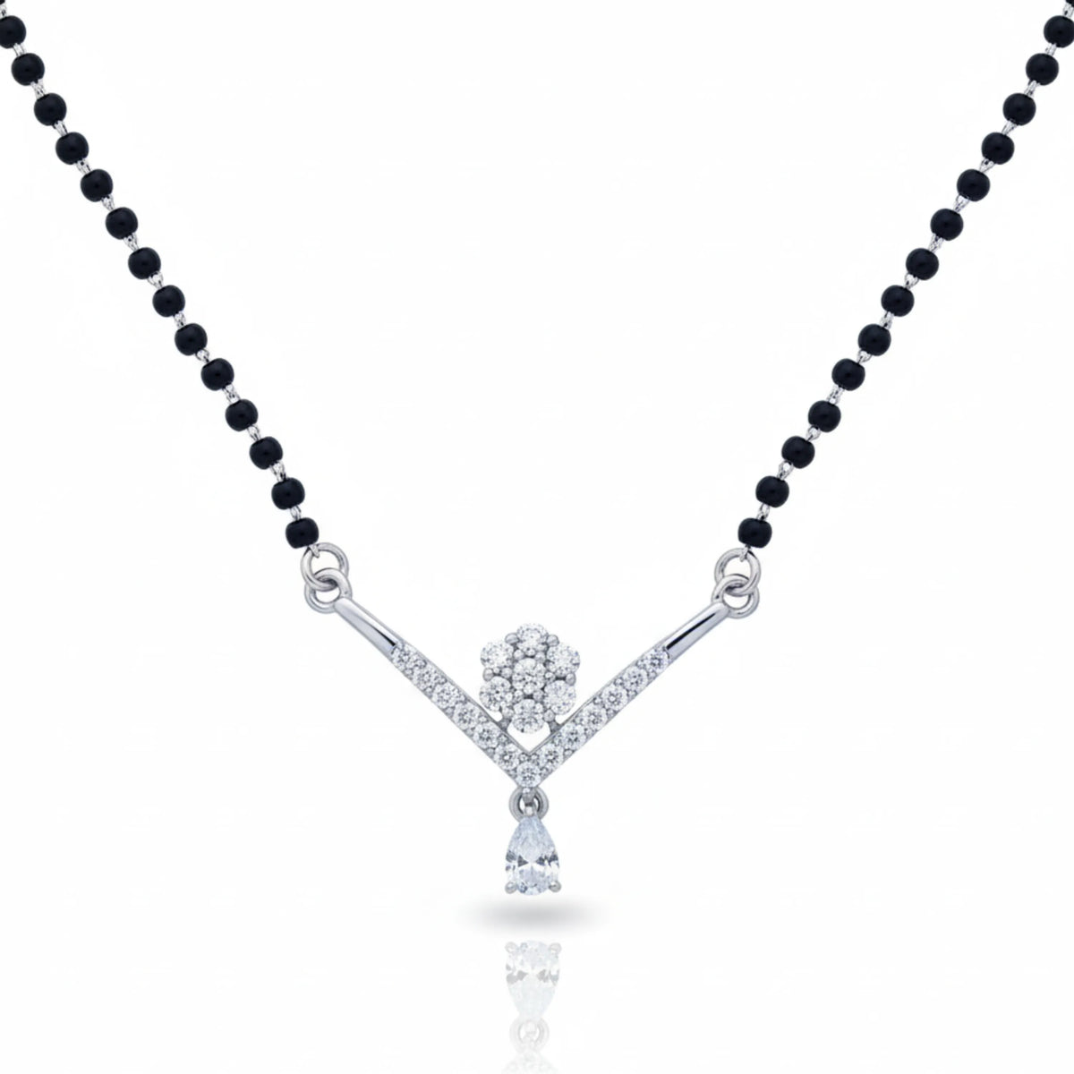 Heart Center Diamond Cut Mangal Sutra Pendant