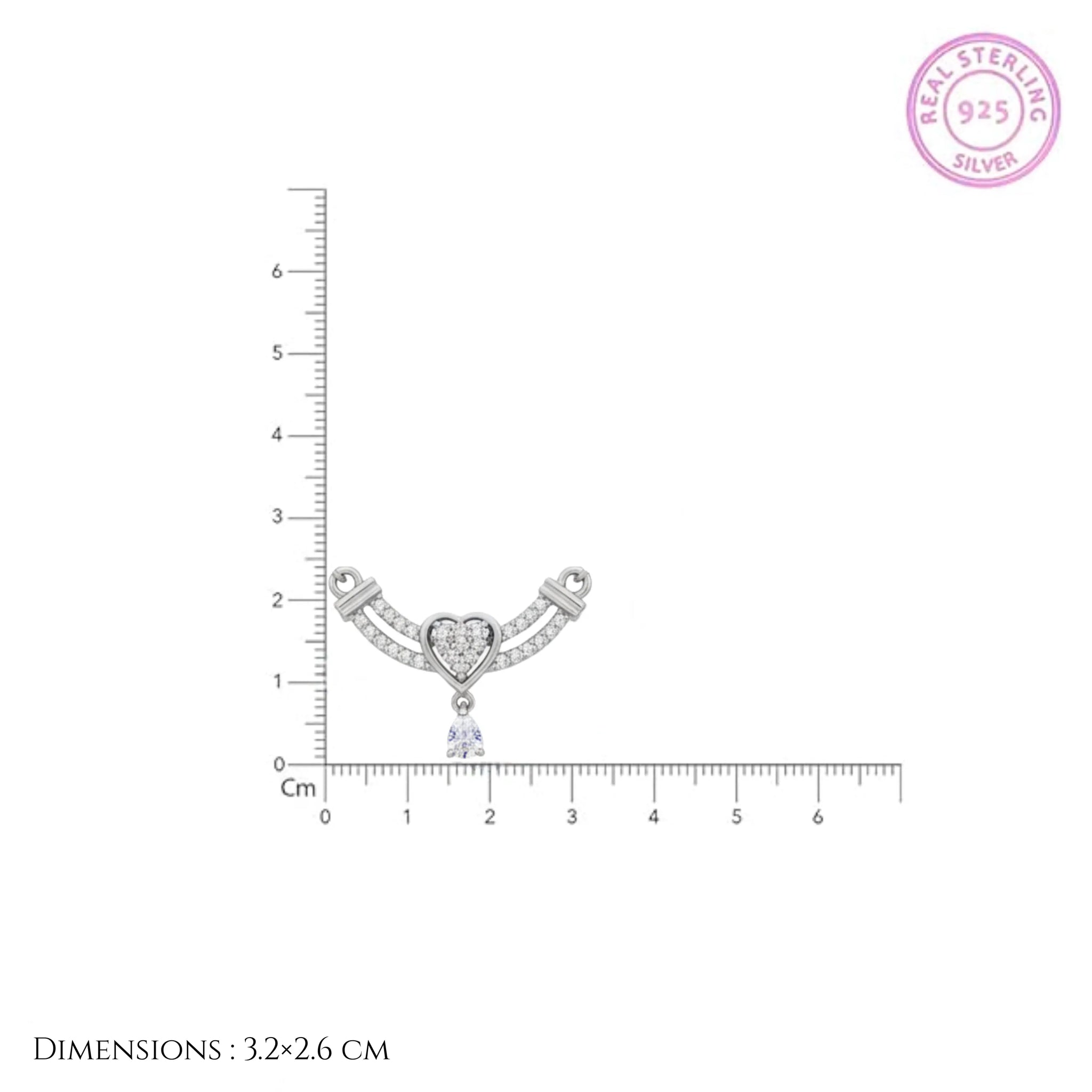 Modern V-Shaped CZ Drop Mangal Sutra Pendant