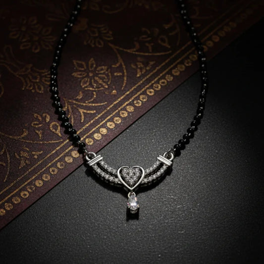 Modern V-Shaped CZ Drop Mangal Sutra Pendant