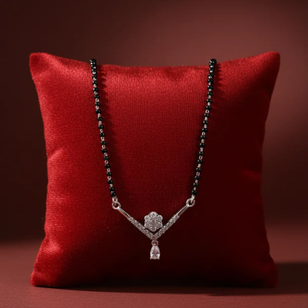 Heart Center Diamond Cut Mangal Sutra Pendant