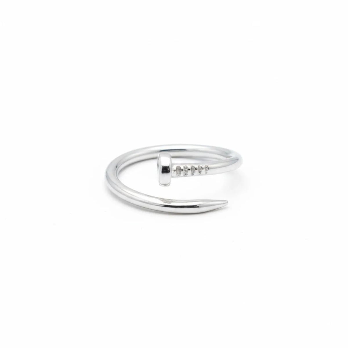 Hulasi Trendy Sterling Silver Bent Nail Design Adjustable Ring For Girls