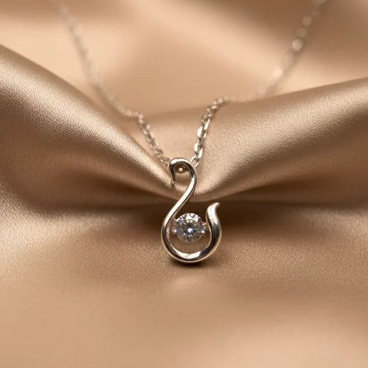 Hulasi 925 Sterling Silver Swan Pendant For Women & Girls | CZ Stone Design | 1.5 Cm