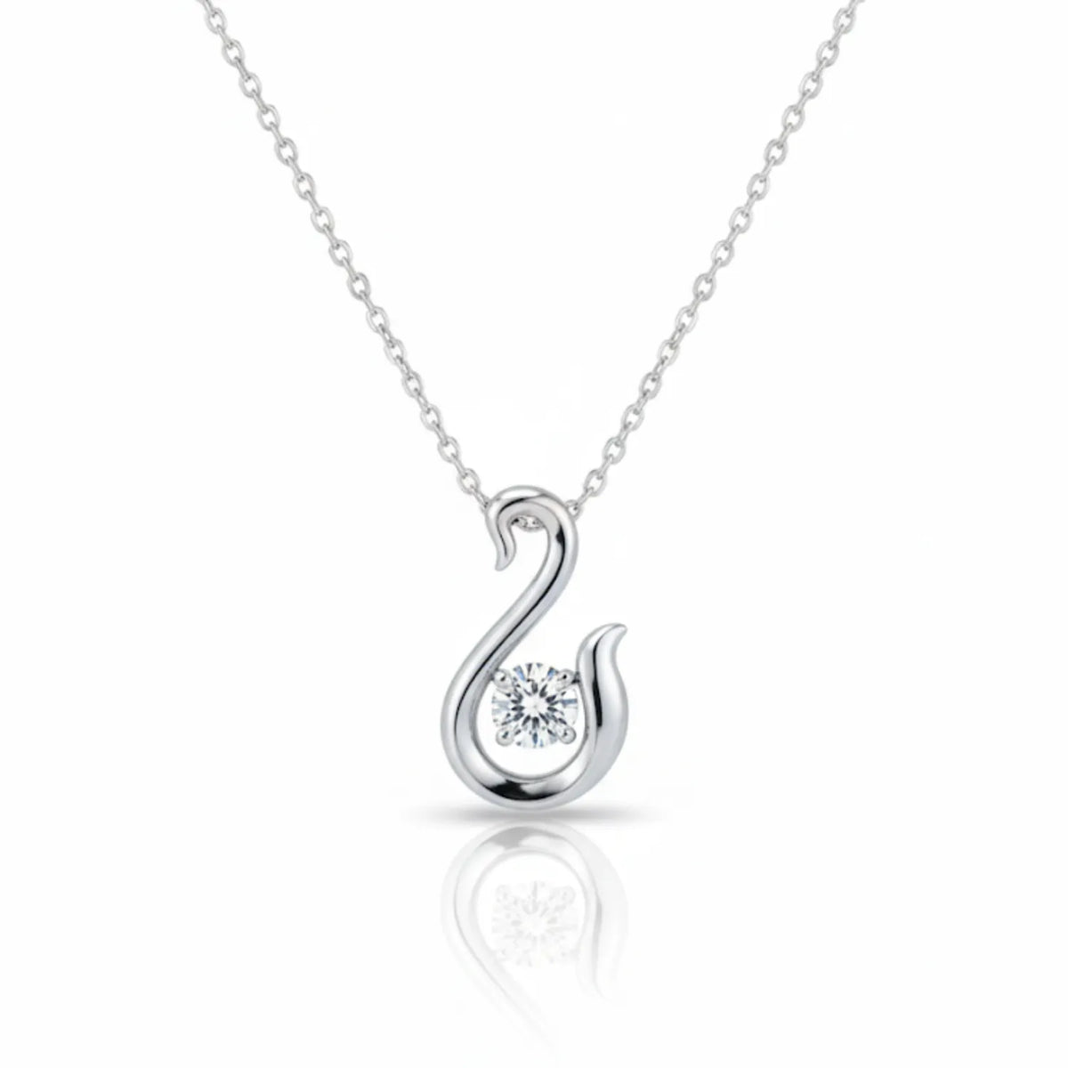 Hulasi 925 Sterling Silver Swan Pendant For Women & Girls | CZ Stone Design | 1.5 Cm