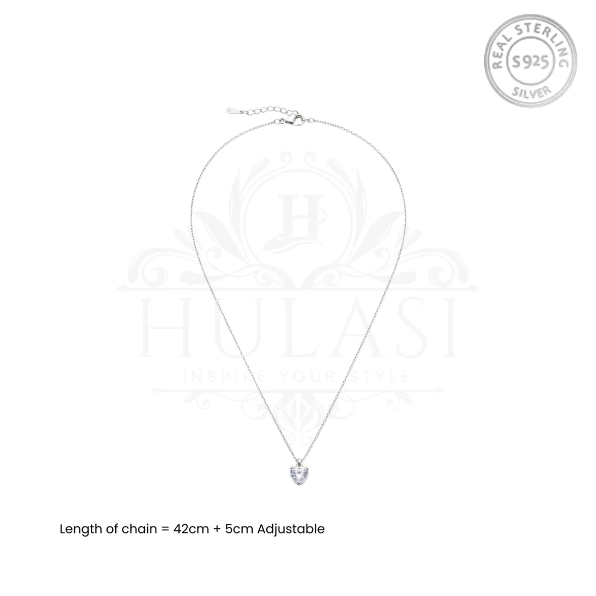 Graceful Curve Silver Drop Pendant