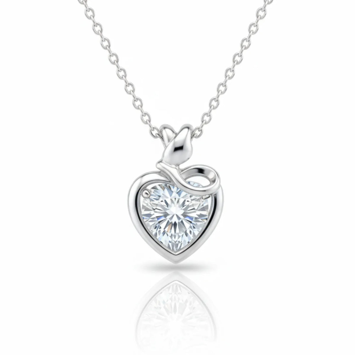 Hulasi 925 Sterling Silver Heart Drop Pendant For Women & Girls | CZ Design | 1.2 Cm
