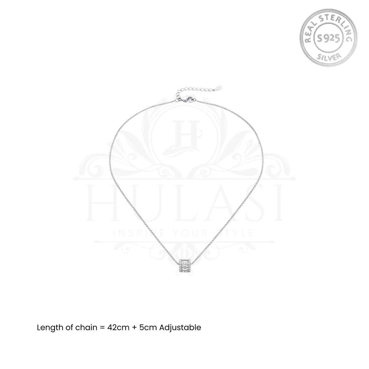 Hulasi 925 Sterling Silver Square CZ Pendant For Women & Girls | Minimal Design | 1 Cm