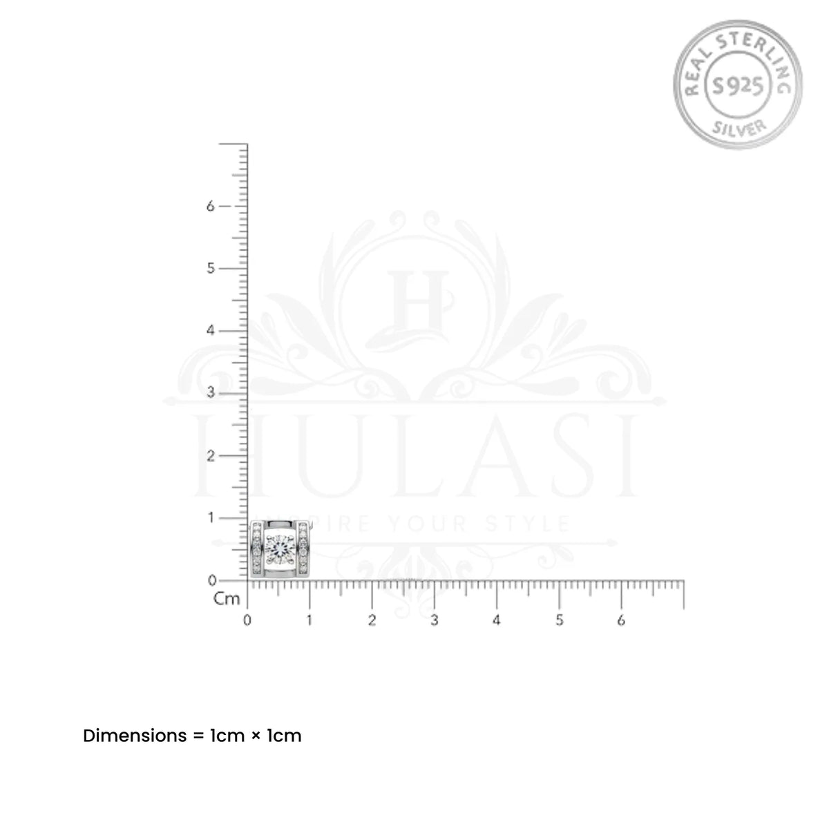 Hulasi 925 Sterling Silver Square CZ Pendant For Women & Girls | Minimal Design | 1 Cm