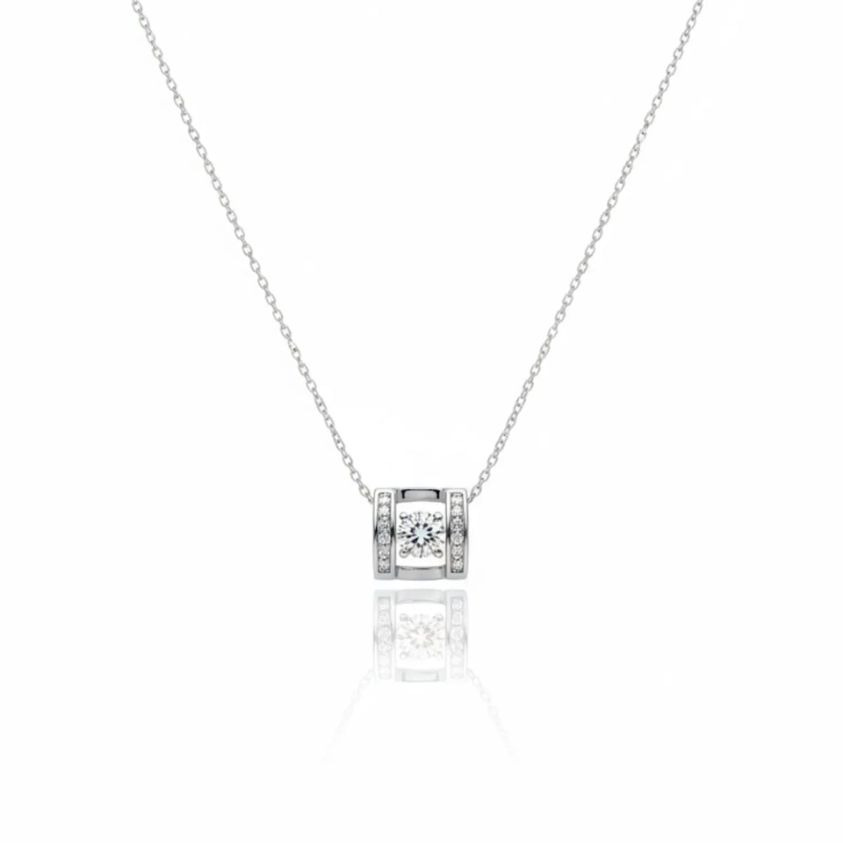 Hulasi 925 Sterling Silver Square CZ Pendant For Women & Girls | Minimal Design | 1 Cm
