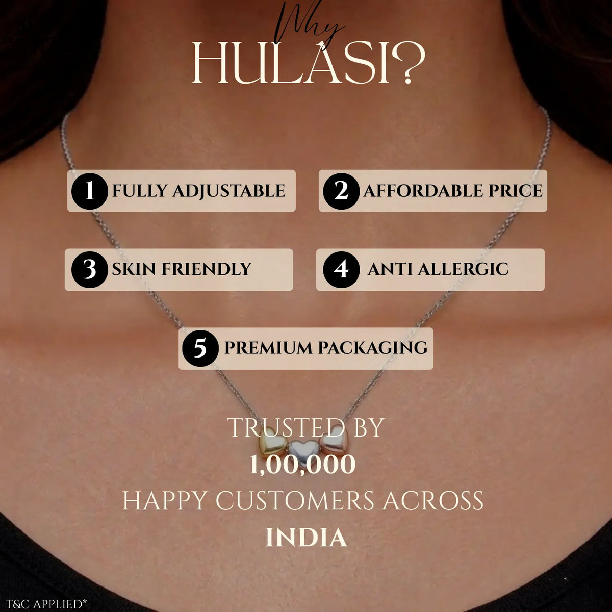 Hulasi 925 Sterling Silver Triple Tone Heart Pendant For Women & Girls | Gold Silver Rose Finish | 1.8 Cm
