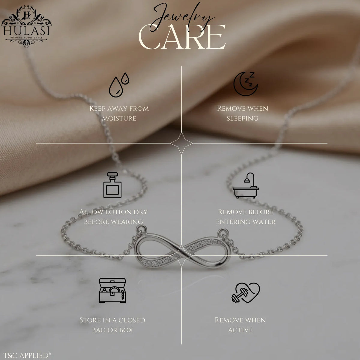 Hulasi 925 Sterling Silver Infinity Pendant For Women & Girls | CZ Studded Design | 2.4 Cm