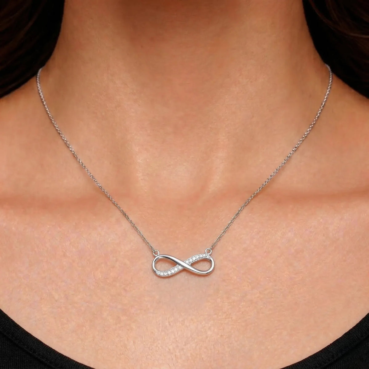Hulasi 925 Sterling Silver Infinity Pendant For Women & Girls | CZ Studded Design | 2.4 Cm