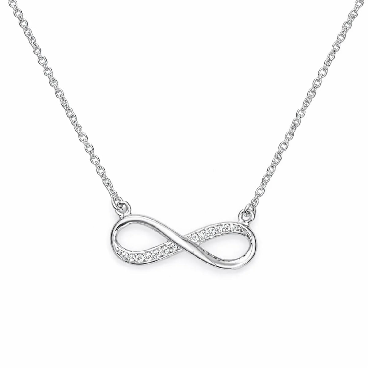 Hulasi 925 Sterling Silver Infinity Pendant For Women & Girls | CZ Studded Design | 2.4 Cm