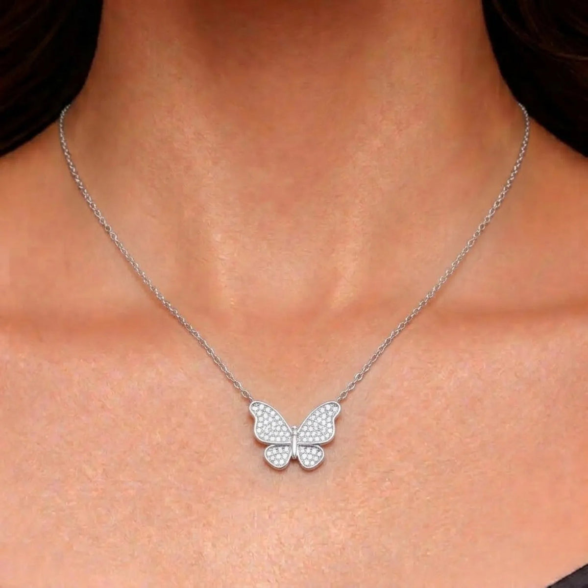 Hulasi 925 Sterling Silver Butterfly Pendant For Women & Girls | CZ Studded Design | 2.6 Cm