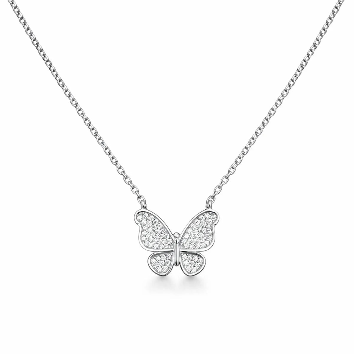Hulasi 925 Sterling Silver Butterfly Pendant For Women & Girls | CZ Studded Design | 2.6 Cm