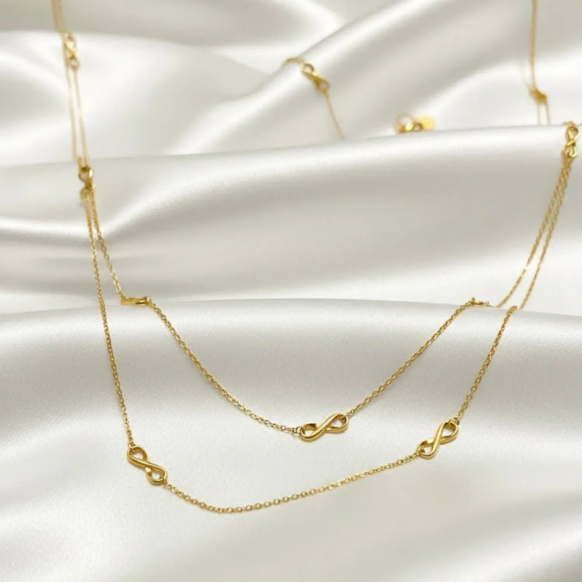 Hulasi 925 Sterling Silver Infinity Chain Necklace For Women & Girls | Gold Finish | 40 Cm