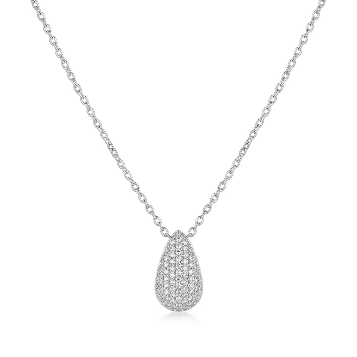 Hulasi 925 Sterling Silver Teardrop Pendant For Women & Girls | CZ Pave Design | 1.8 Cm