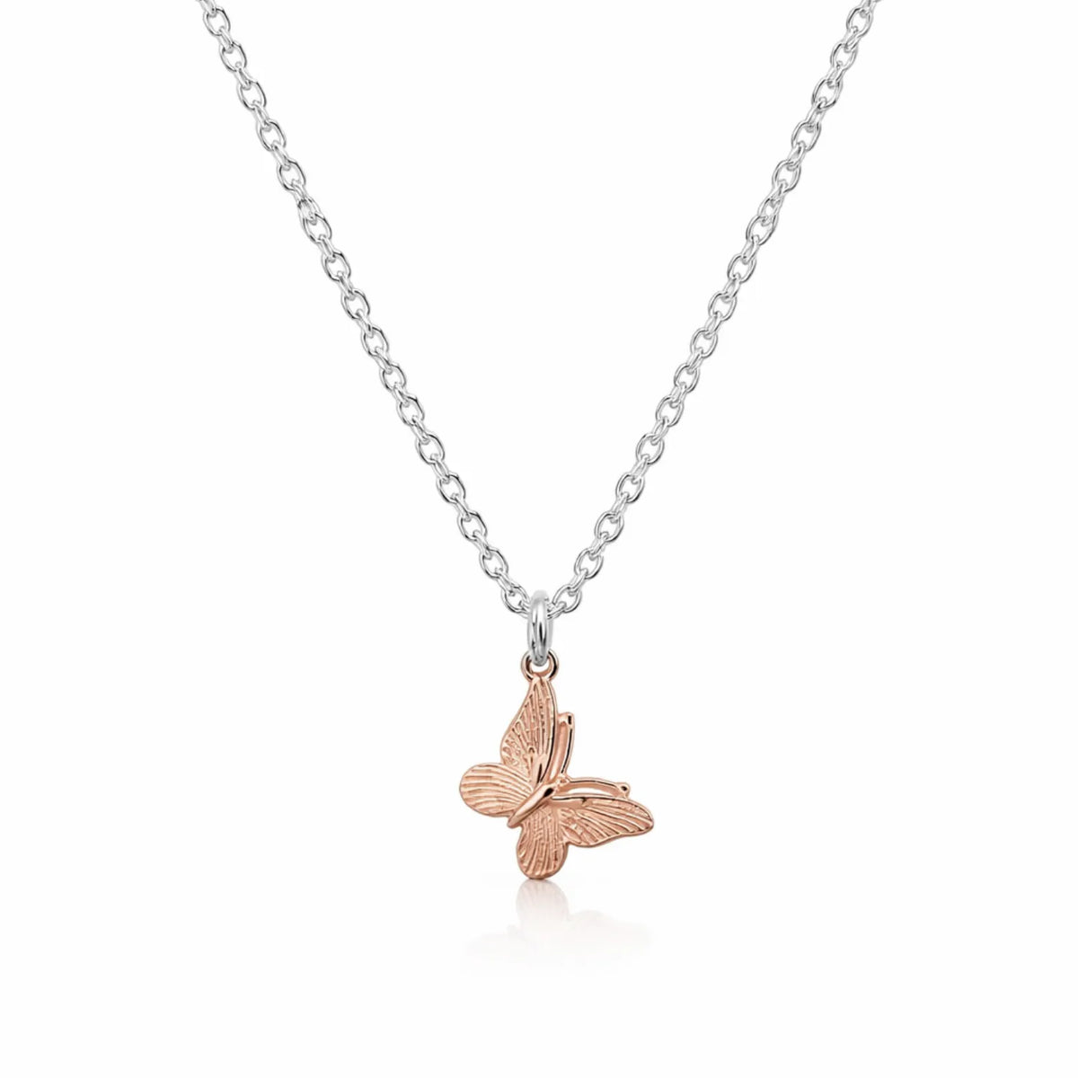 Hulasi 925 Sterling Silver Rose Gold Butterfly Pendant For Women & Girls | Minimal Design | 1.6 Cm
