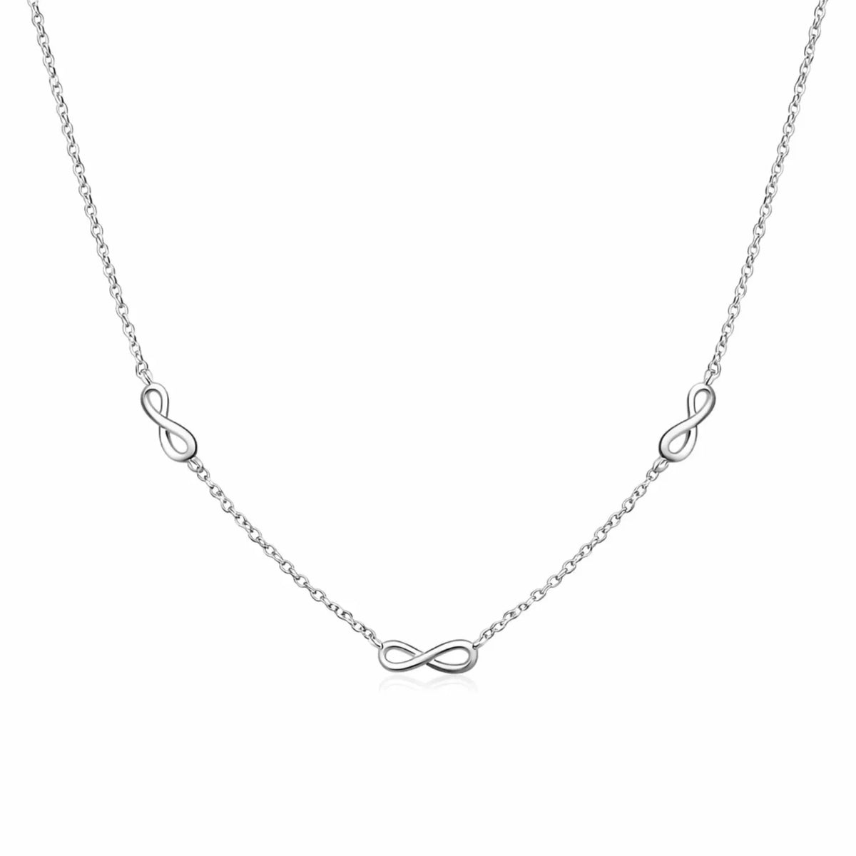 Hulasi 925 Sterling Silver Infinity Necklace For Women & Girls | Minimal Design | 40 Cm