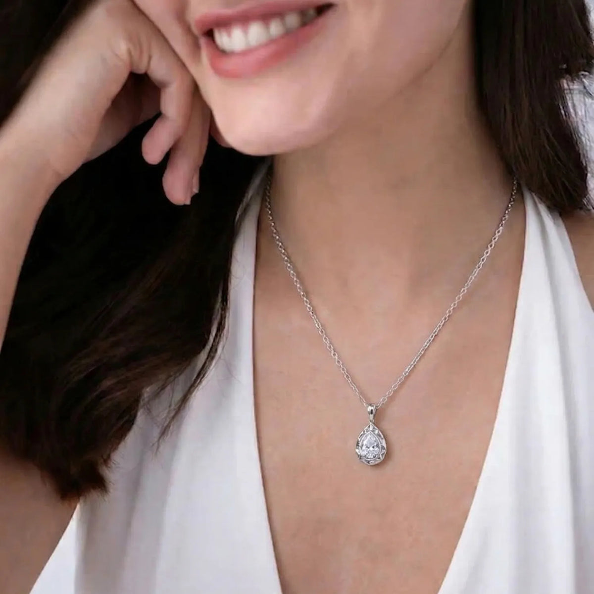 Hulasi 925 Sterling Silver Classic Solitaire Pendant For Women & Girls | CZ Design | 1.5 Cm