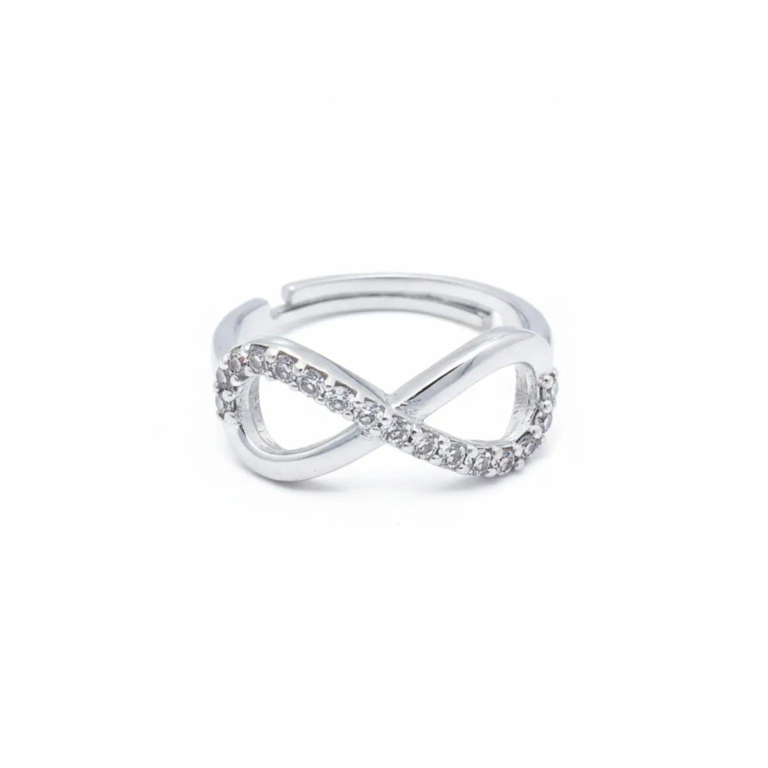 Hulasi 925 Sterling Silver Infinity CZ Adjustable Ring for Women