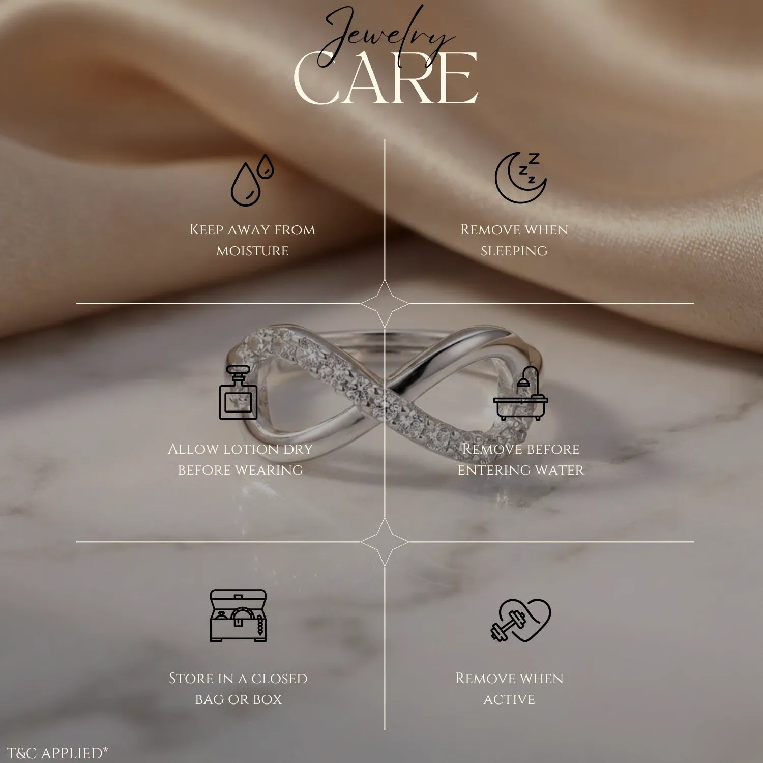 Hulasi 925 Sterling Silver Infinity CZ Adjustable Ring for Women