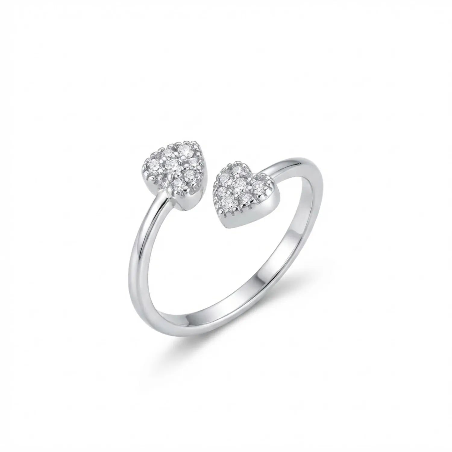 Hulasi 925 Sterling Silver Bow Ribbon CZ Adjustable Ring for Women