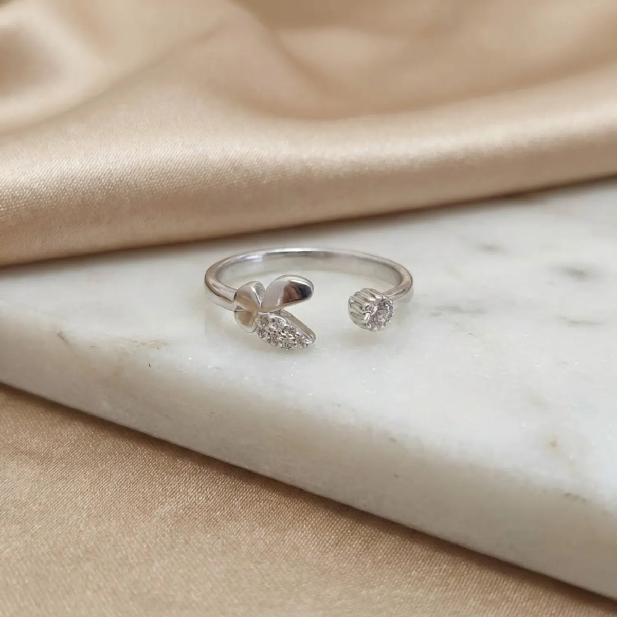 Hulasi Sterling Silver Minimalist Adjustable Band Ring For Everyday Wear