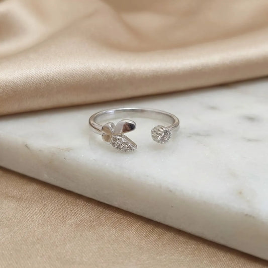 Hulasi Sterling Silver Minimalist Adjustable Band Ring For Everyday Wear