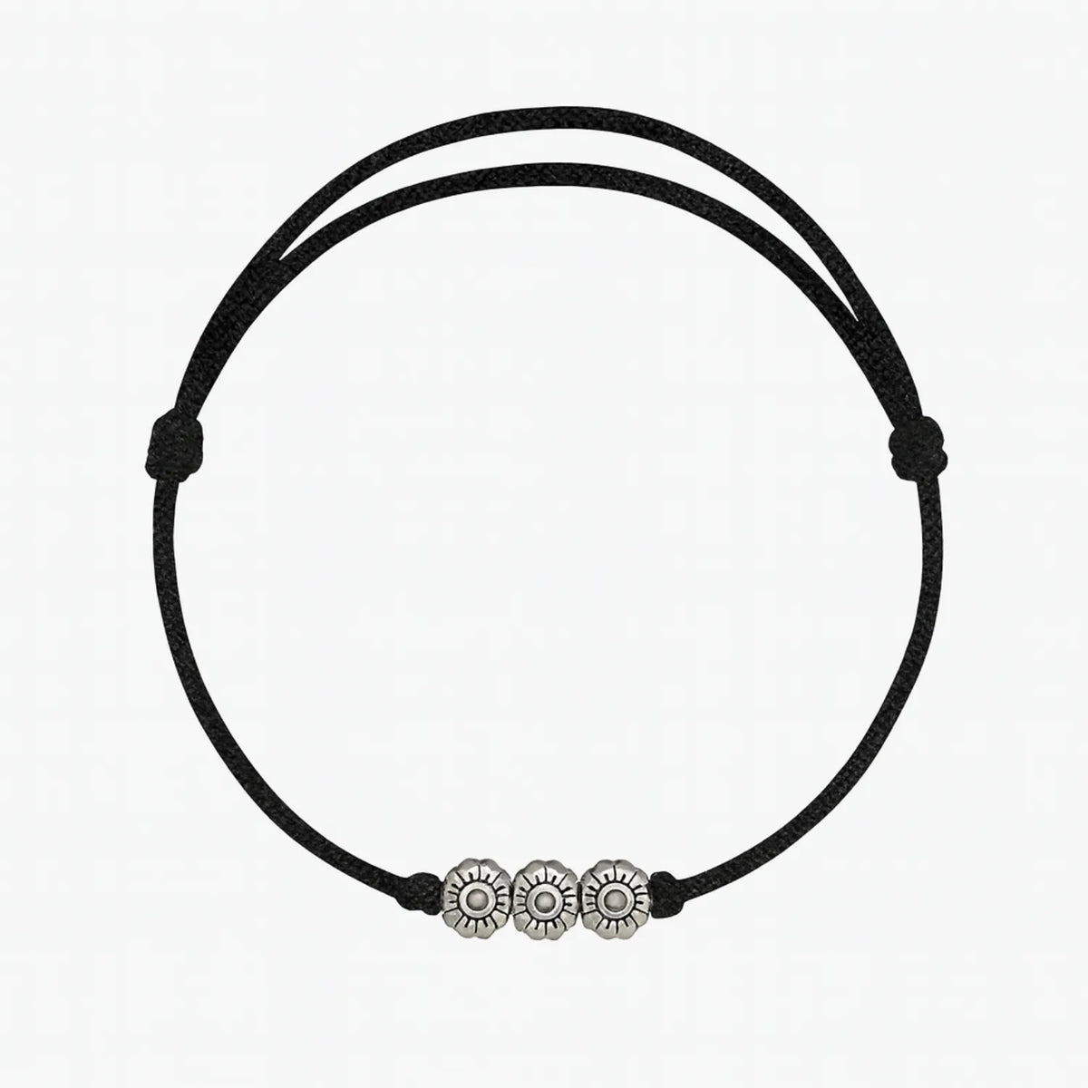 Tri-Bloom Silver Thread Anklet