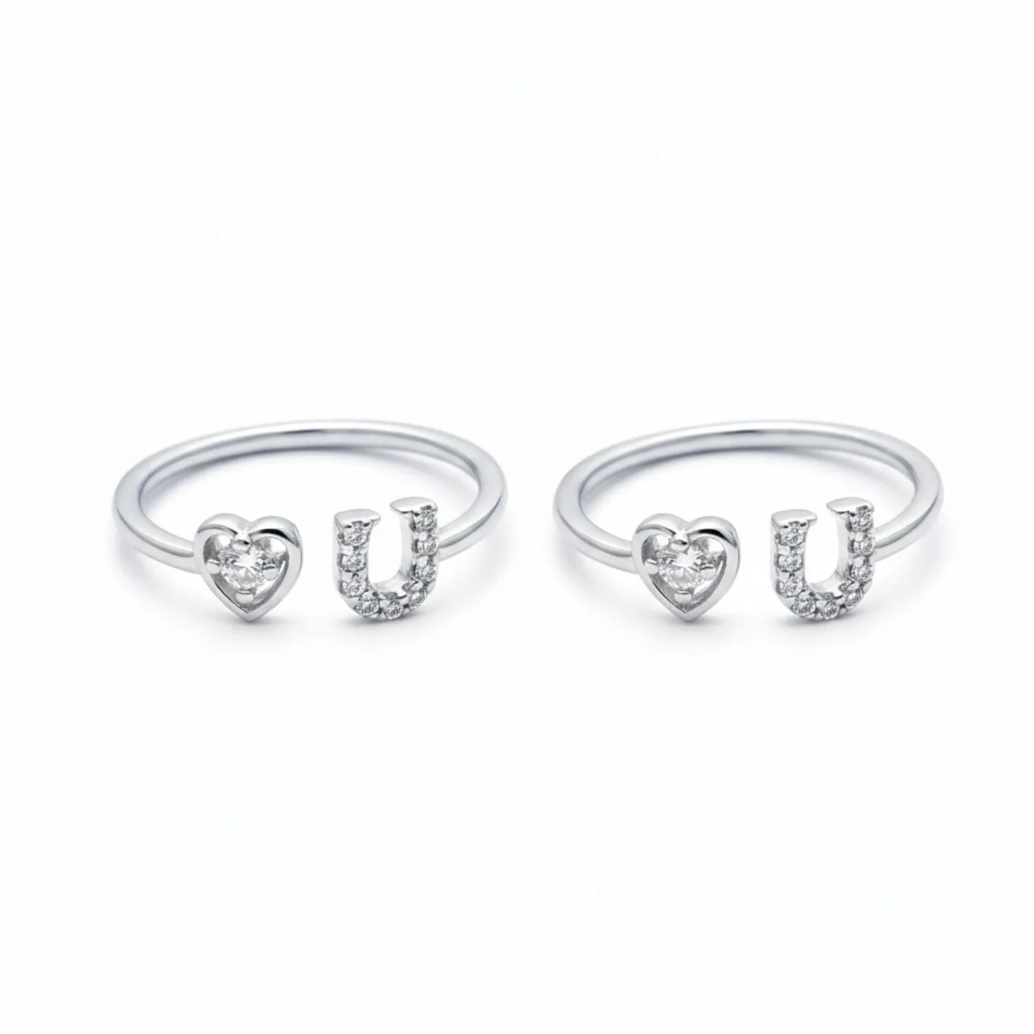 Twin Heart Adjustable Silver Toe Ring