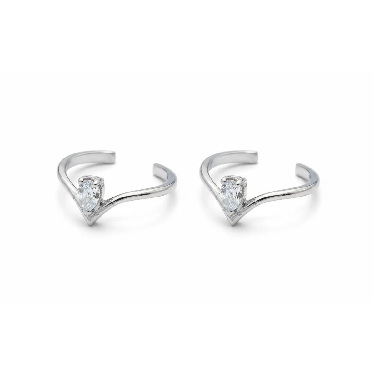 Edgy Spark Open Silver Toe Ring