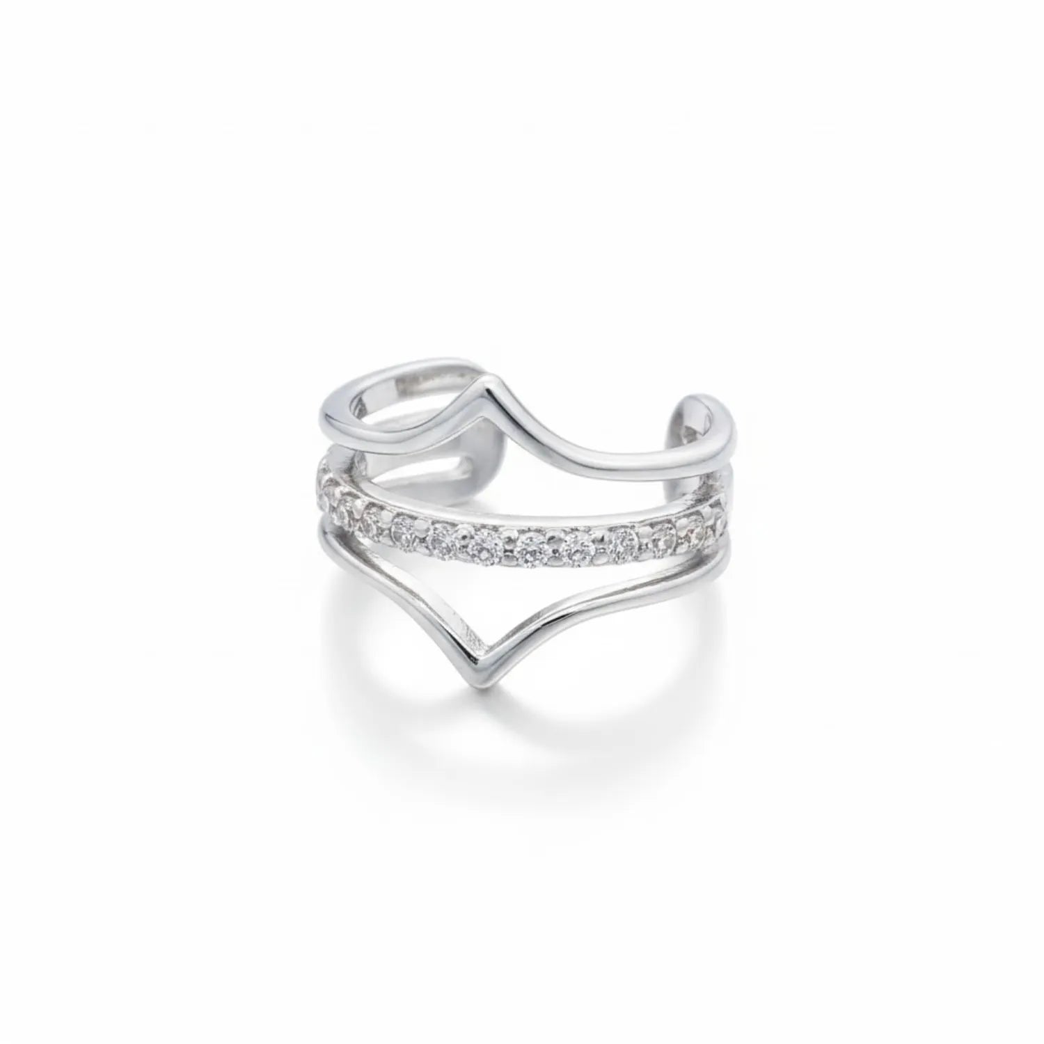 Sparkling Curve 925 Silver Designer Toe Ring