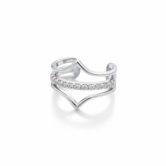 Sparkling Curve 925 Silver Designer Toe Ring