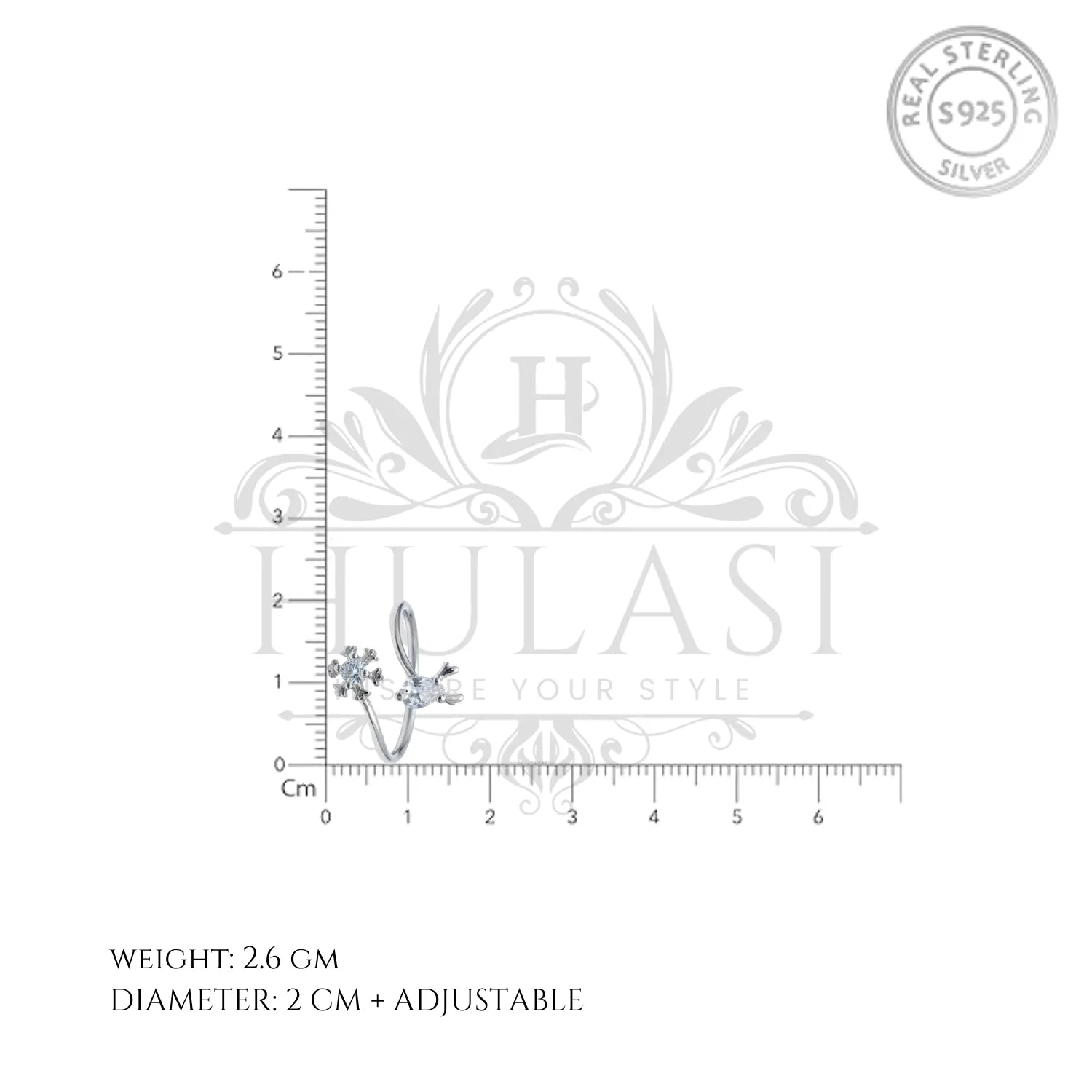 Snowflake Dreams CZ Toe Ring in Silver