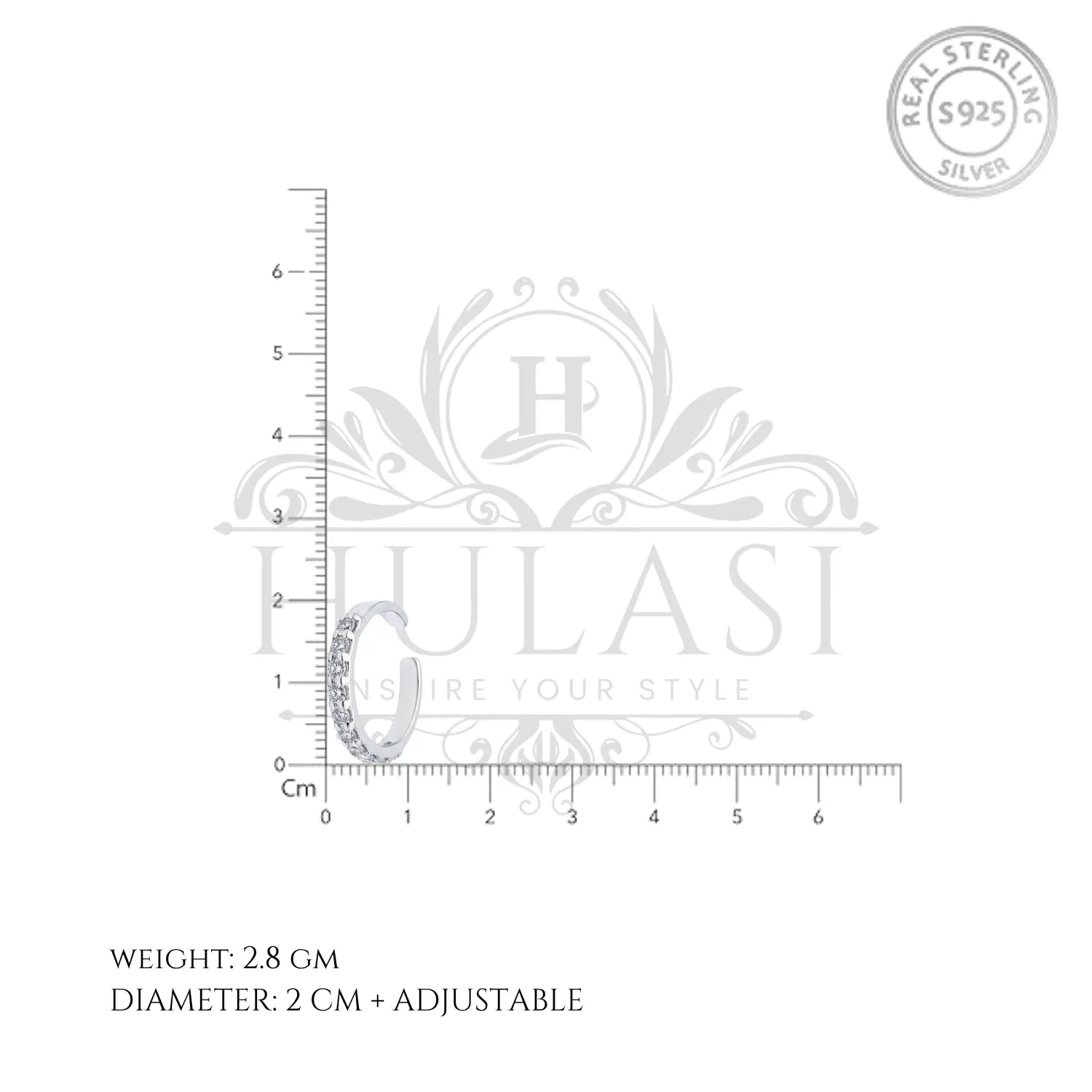 Half Zircon Band Adjustable Toe Ring