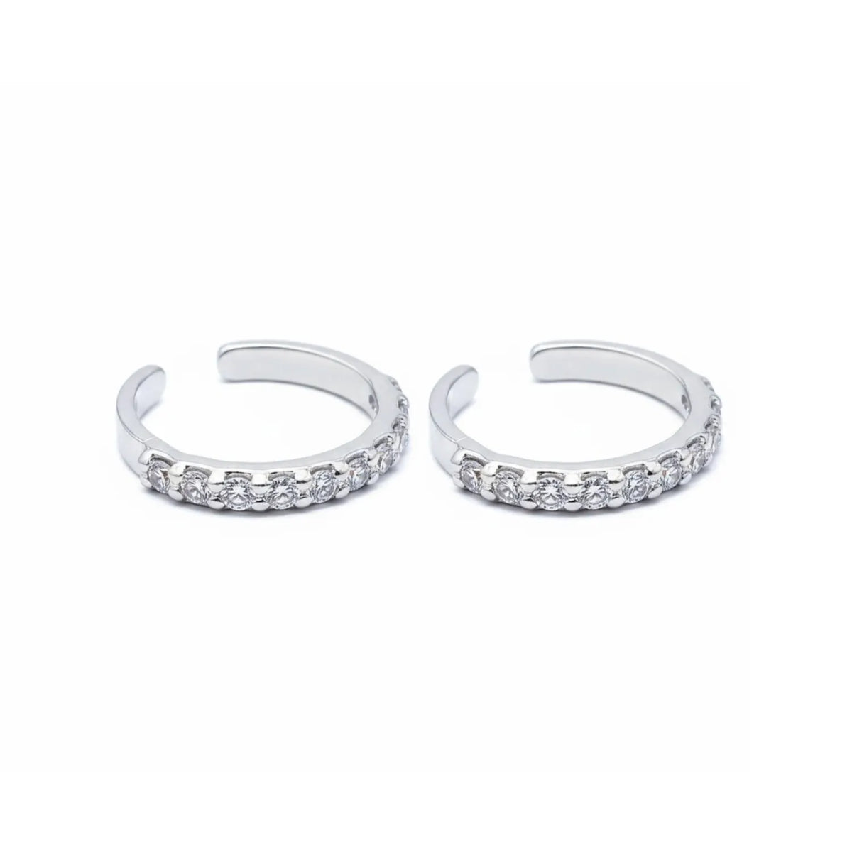 Half Zircon Band Adjustable Toe Ring