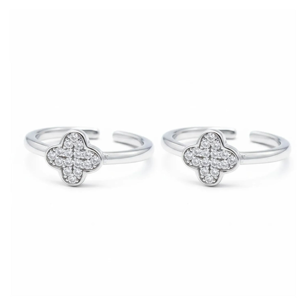 Lucky Clover Spark Zircon Toe Ring